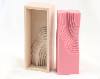 Stampo in silicone per candele a forma di campo terrazzato 3D: sapone, saponetta, creazioni geometriche in resina