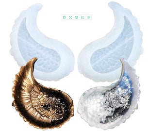 Moule en silicone en forme d'aile d'ange, moule en résine époxy pour faire des bijoux, artisanat en résine époxy, cadeau idéal (1 paire)