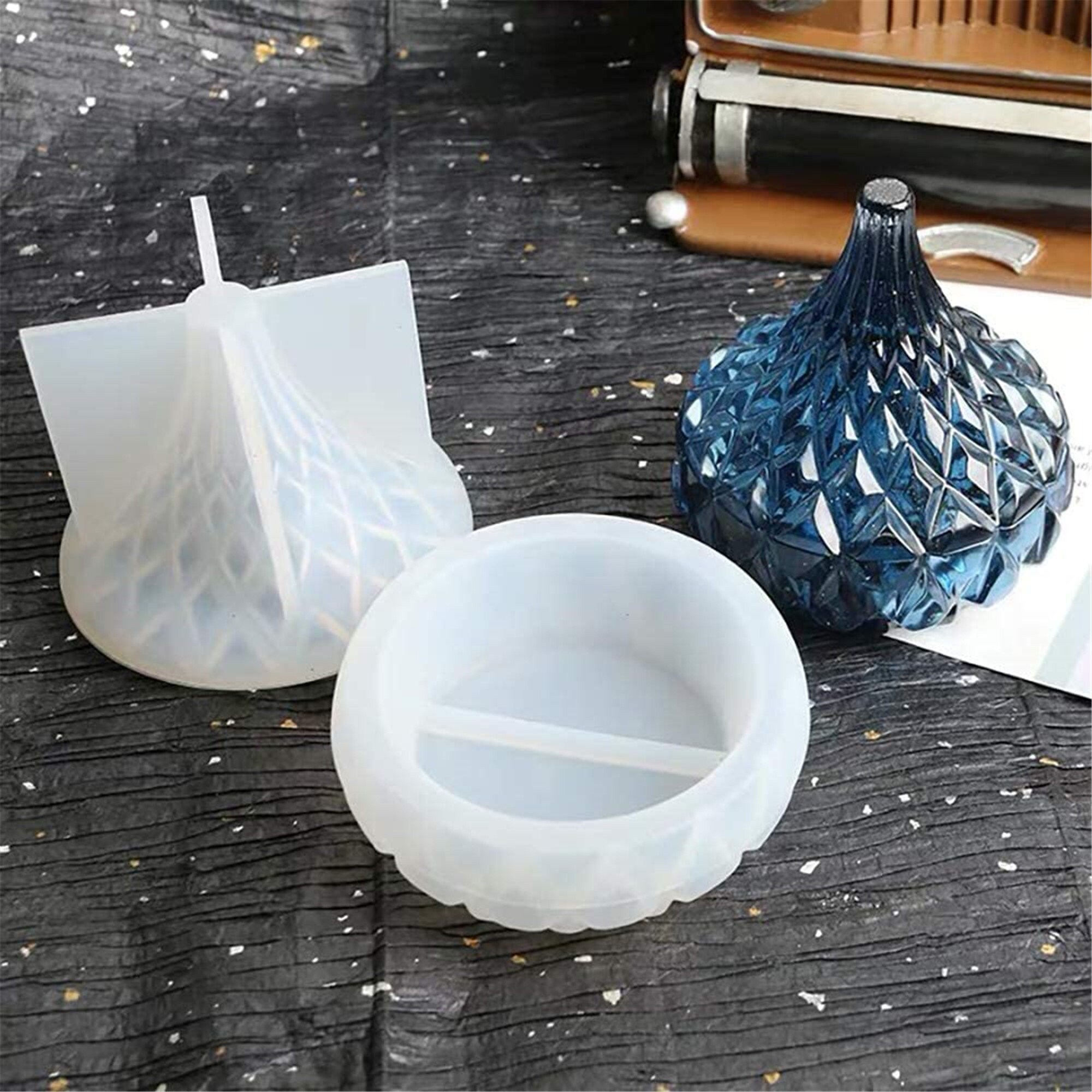 Box Resin Molds with Lid Silicone Pyramid Jewelry Storage Jar Etsy