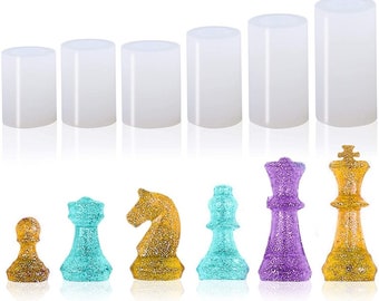 Chess Silicone Mold 6 Piece Set  Mold DIY Fudge Cake Mold Fudge Dry Mold Polymer Clay Resin Baking Mold
