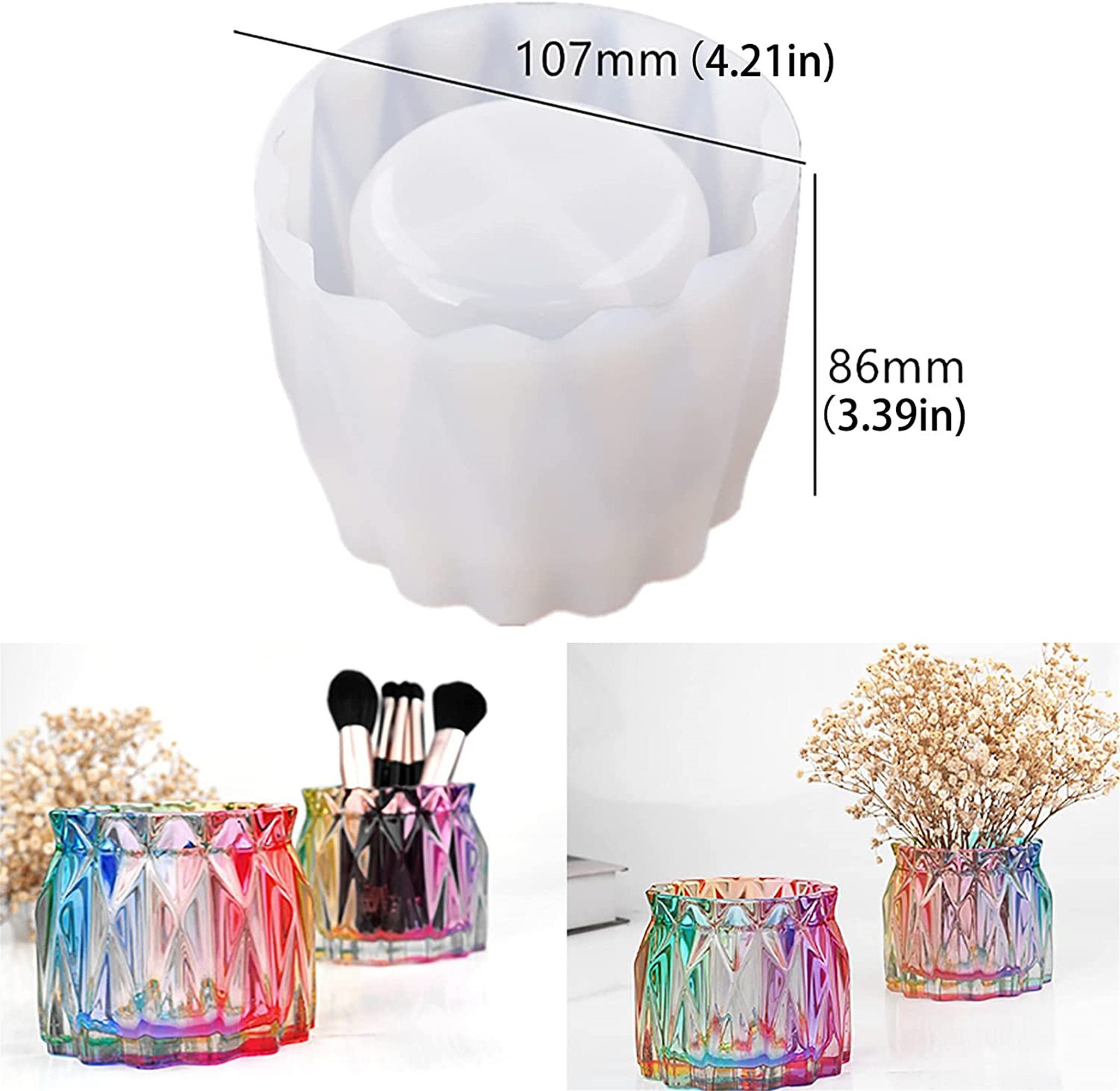 Moule En Résine Pour Vase à Facettes : Moulage époxy Silicone Pour Porte- Stylo, Pot De Fleur - France