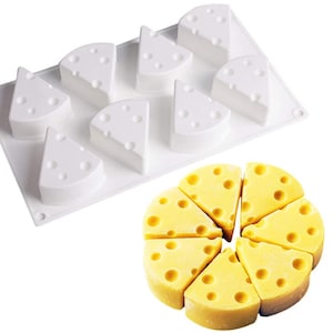 3D-Käseform Silikonmousseform zum Backen von Kuchen Süßigkeiten / Gebäck / Schokoladenform / 8-fach Antihaftbeschichtung