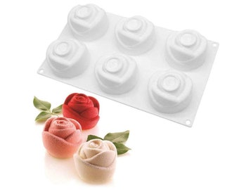 3D Rose Silikonformen: Backkuchen, Mousse, Schokolade, Eiswürfel, Seife, Kerzenherstellung