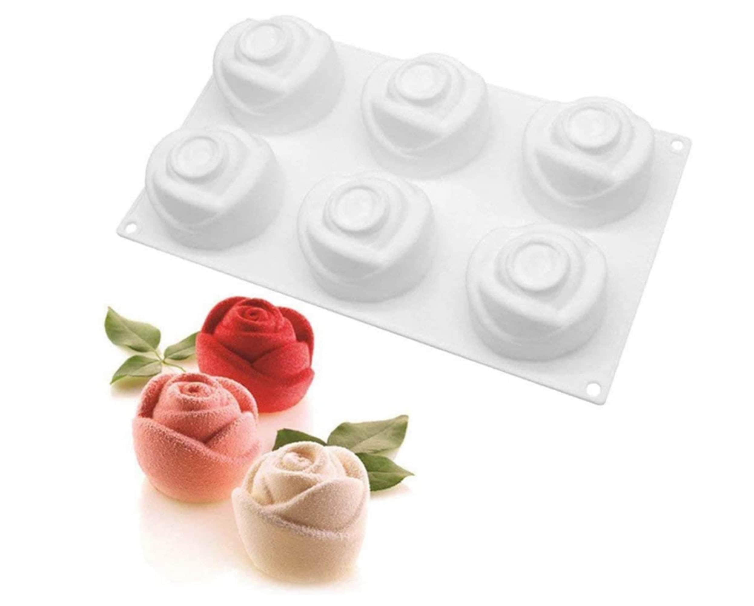 3D Rose Silicone Mold Set For Chocolate, Soap, Candles & Baking - Multi-Use Kitchen Craft Molds