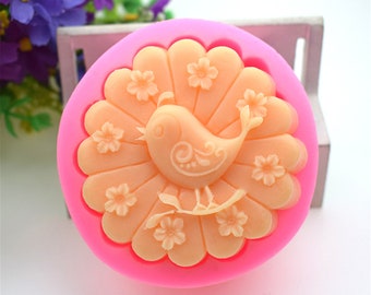 Stampo in silicone a forma di uccelli e fiori: cioccolato, sapone, caramelle, decorazioni per torte, creazione di saponette
