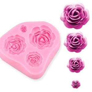 Roses Flower Silicone Cake Mold Chocolate Sugarcraft Decorating Fondant Fimo Tools 4 Size1 Piece