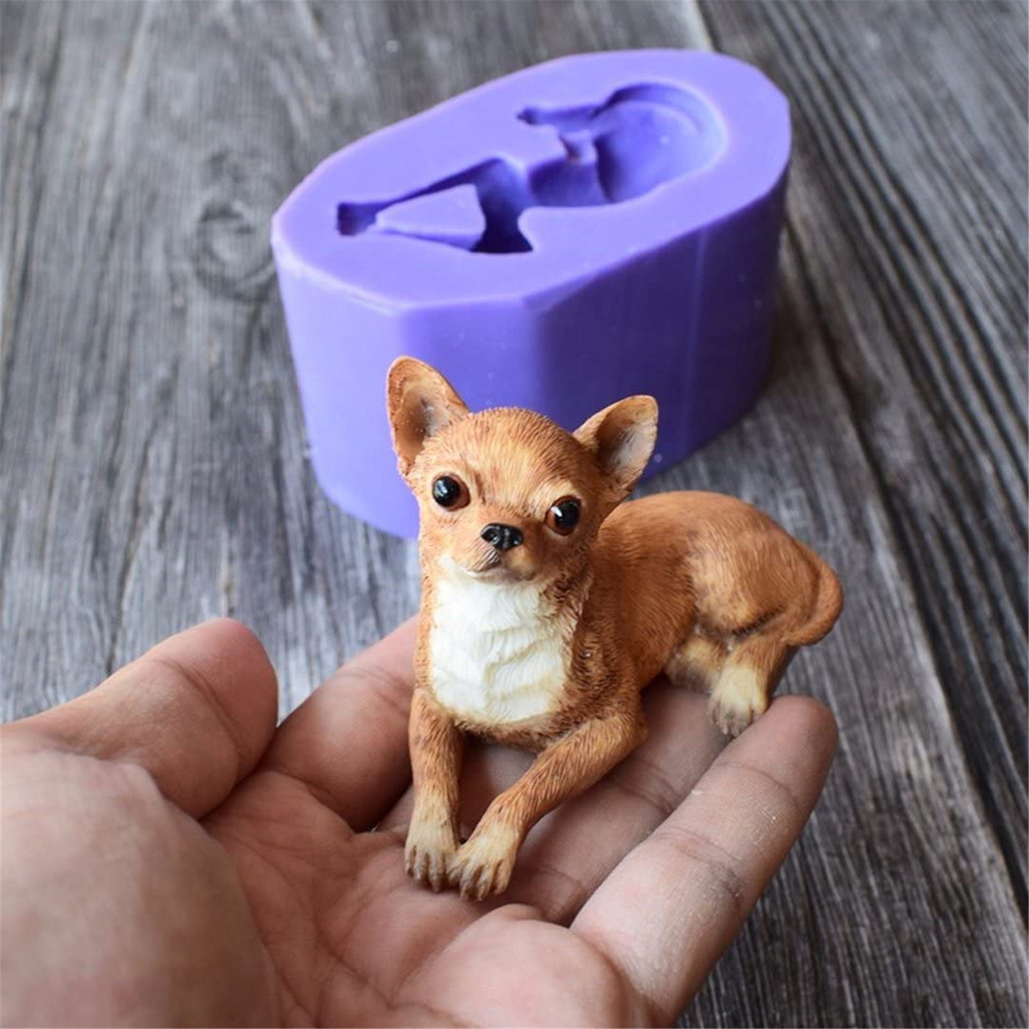 Moule En Silicone 3D Chien Carlin - 8x14 Cm, Pour Chocolat, Savon, Bougies, DIY Créatif - 8
