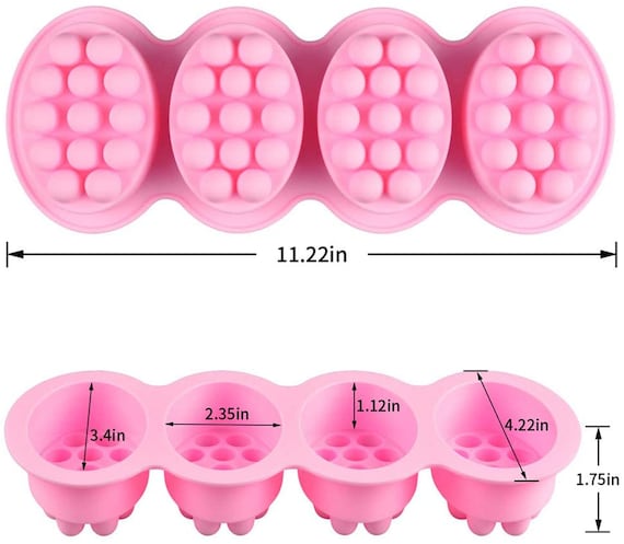 SJ 4 Cavity Silicone Soap Mold for Massage Therapy Bar Soap Making