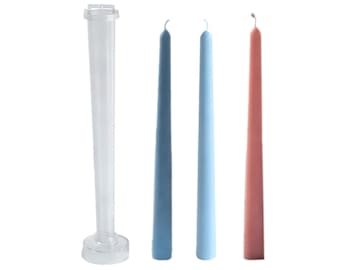 Tall Taper Candle Mold: Clear Plastic Candlestick Making (2.2 x 25cm)