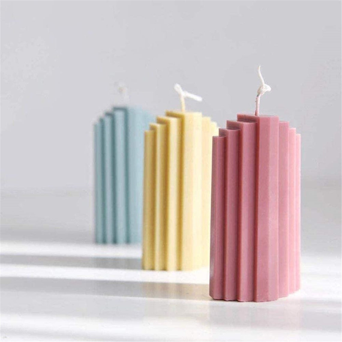 Plastic Candle Molds Stripe Mold Pillar Candle Molds Cylinder Etsy