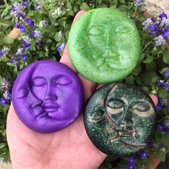 Sun and Moon Face Soap Molds for Soap Making, Bath Bomb Molds for Homemade  Bath Bombs, Lotion Bar, DIY Resin Making, Wax, Polymer Clay 