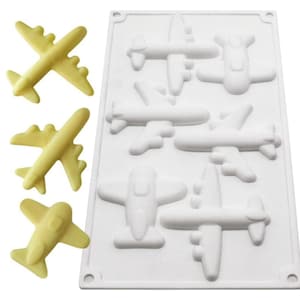 3D Airplane Silicone Mold, Airplane Fondant Chocolate Mousse Mold for DIY Sugarcraft Cake Chocolate Decorating