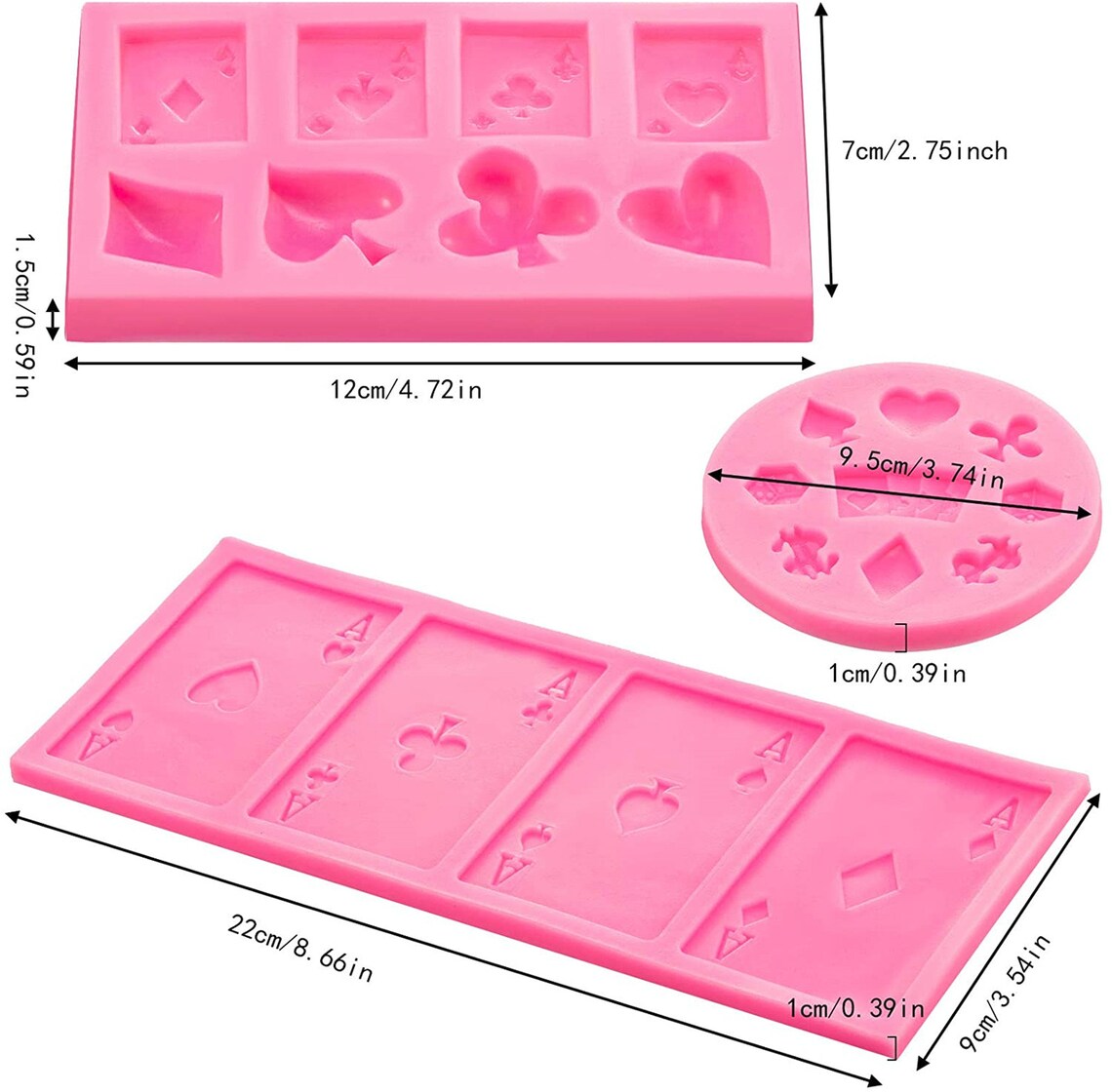 3 Pieces Casino Poker Card Silicone Molds Fun Candy Molds DIY Etsy