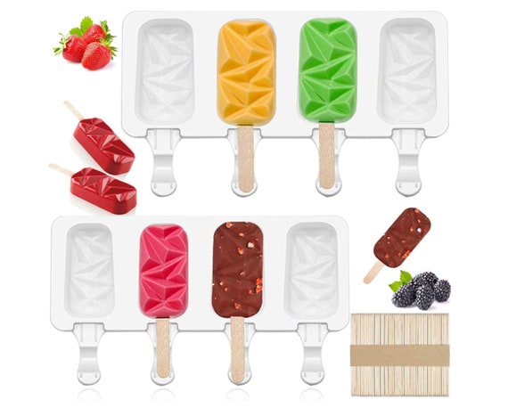 2 Pieces Cakesicle Molds Silicone Popsicle Mold 4 Cavities Cake