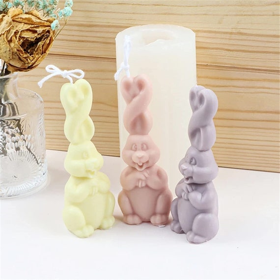 Moldes para velas en forma de conejo, molde de silicona para hacer velas,  jabón hecho a mano, adornos de escritorio, moldes de silicona para  Chocolate -  México