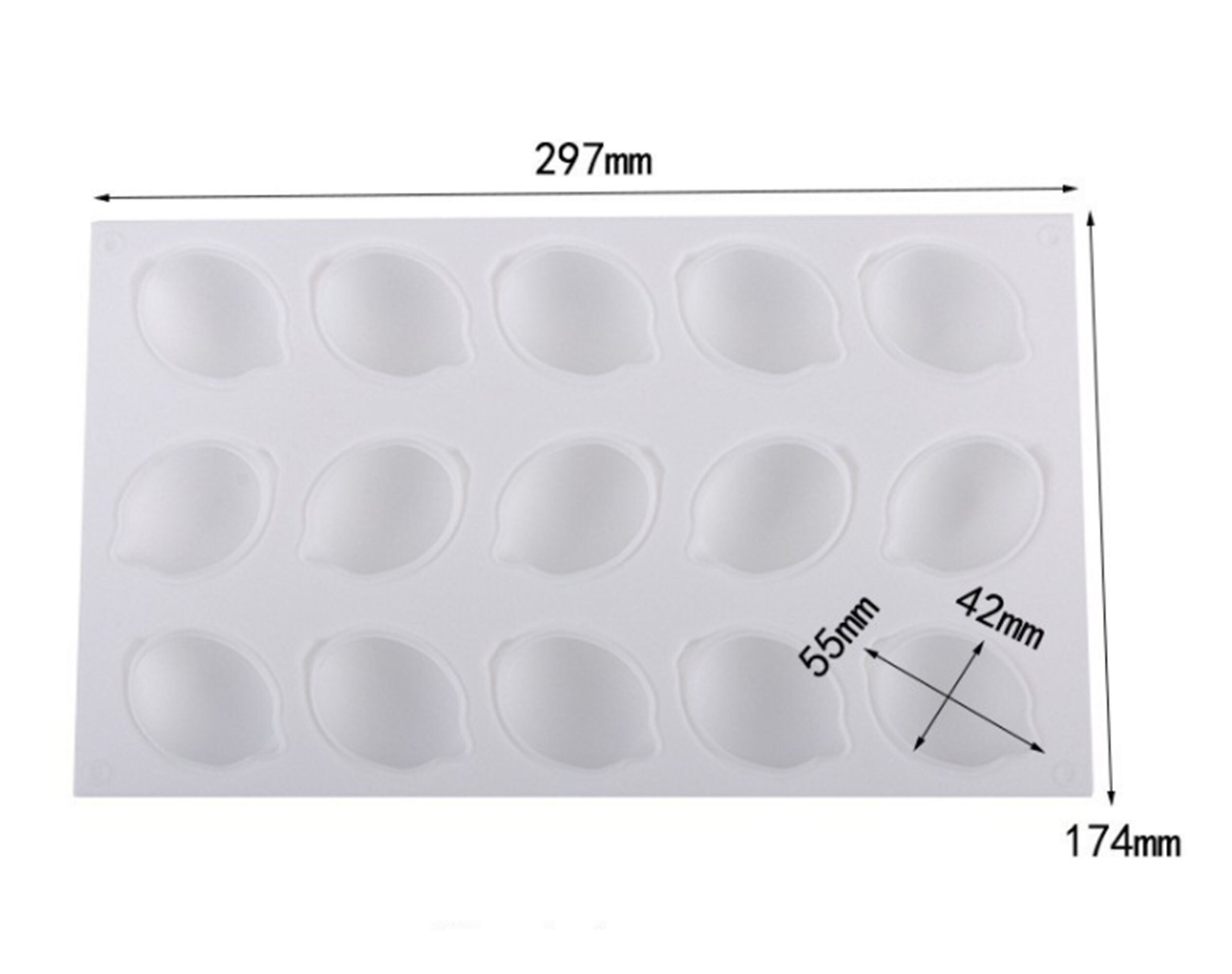 Molde De Silicona En Forma De Limón 3D Para Mousse, Chocolate O Decoración De Tartas - 55x25mm, Blanco, Reutilizable