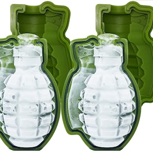 3D Grenade Silicone Mold Set of 2, Large Ice Cube for Whiskey, Silicone Molds for Fat Bombs, Ideal for Baking