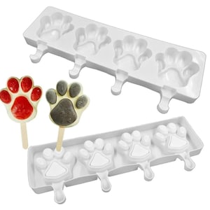 1pc Cartoon 3d Shape Ice Stick Mold Tray, Cat Paw And Smile Face