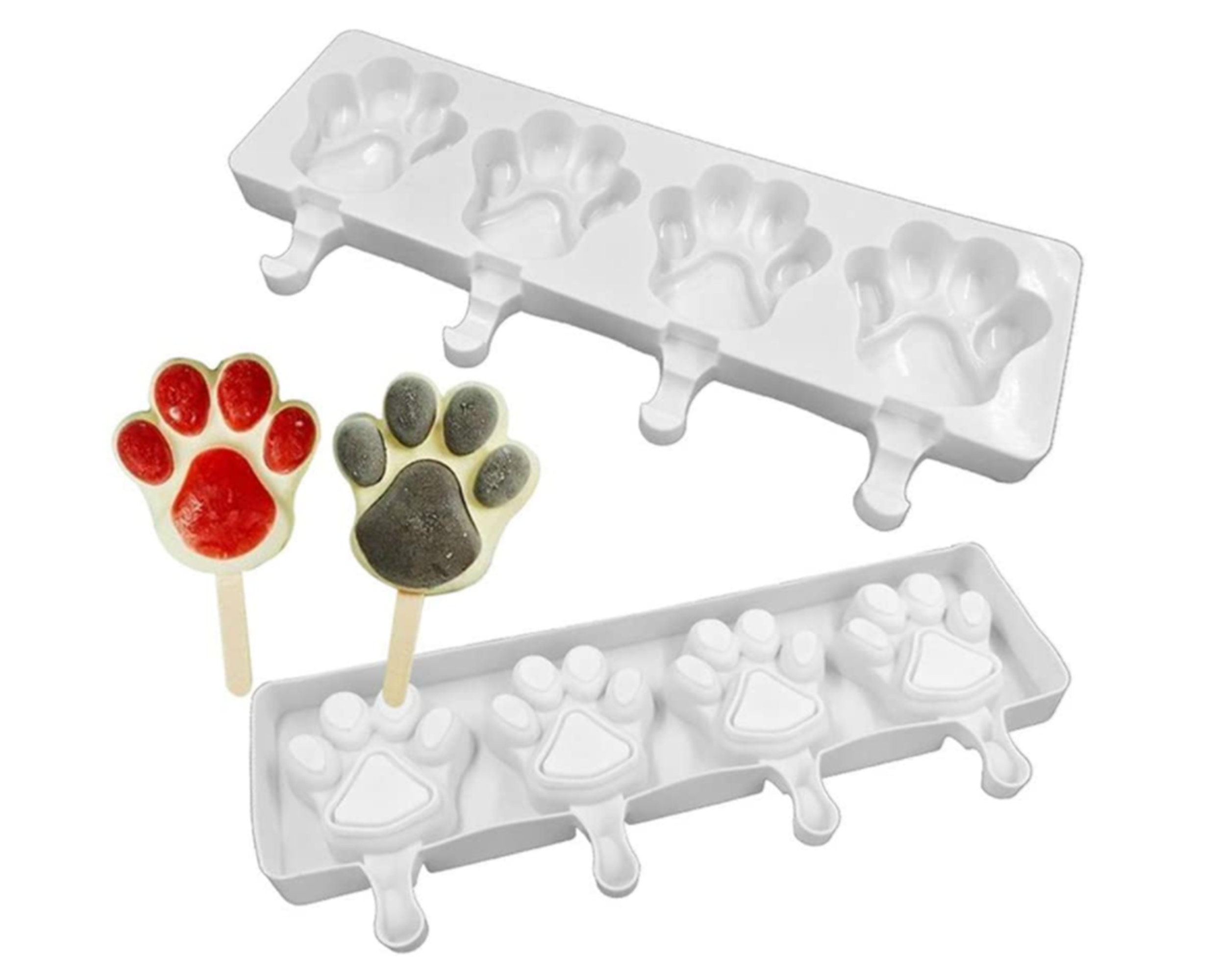 Ice Cube Tray Cat Paw Foot Shaped Stick Ice Cream Popsicle Making Molds
