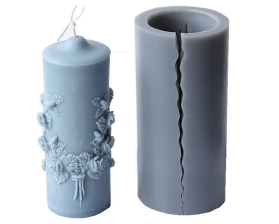 Stampi per candele, a forma di cilindro Stampi per candele in silicone  intagliato a forma di