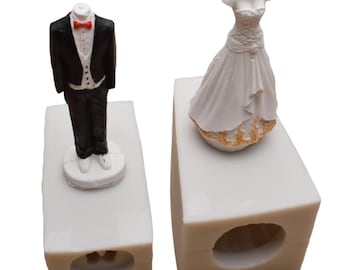 Bride and Groom Silicone Mold Set: Wedding Cake Decorating, Chocolate, Candle, Soap Making