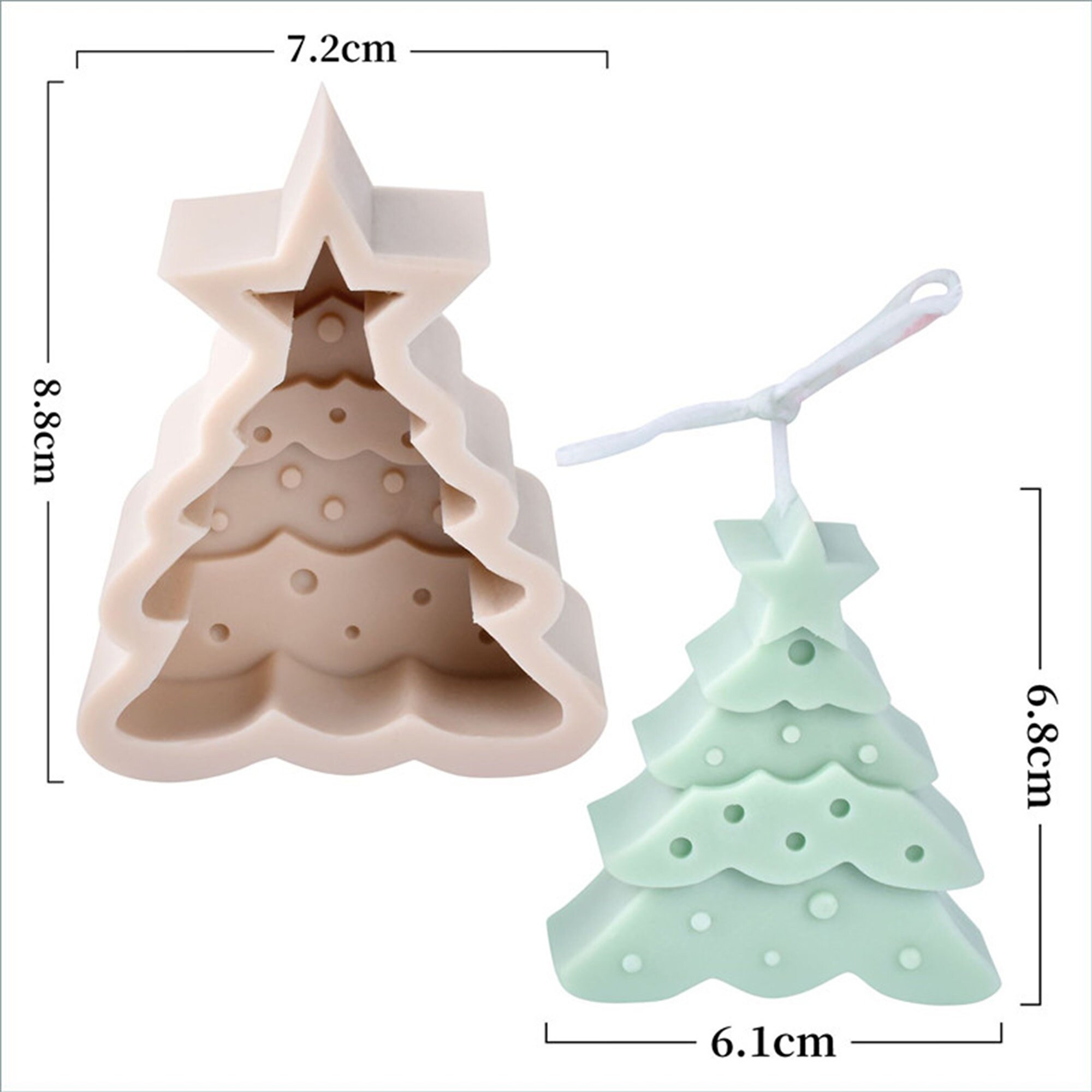 2 Stück Weihnachtsbaum Kerzen Silikonformen – 3D Gießformen Für DIY Kerzen, Seife & Harz