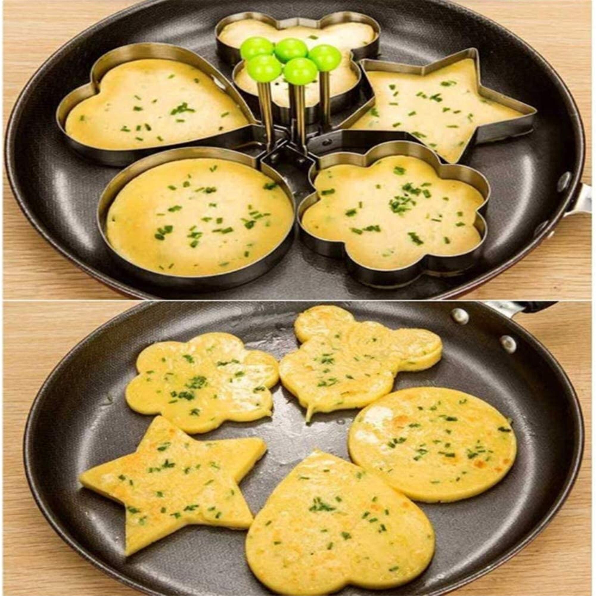 Fried Egg Mold Ring Set of 5 Stainless Steel Nonstick Egg Etsy