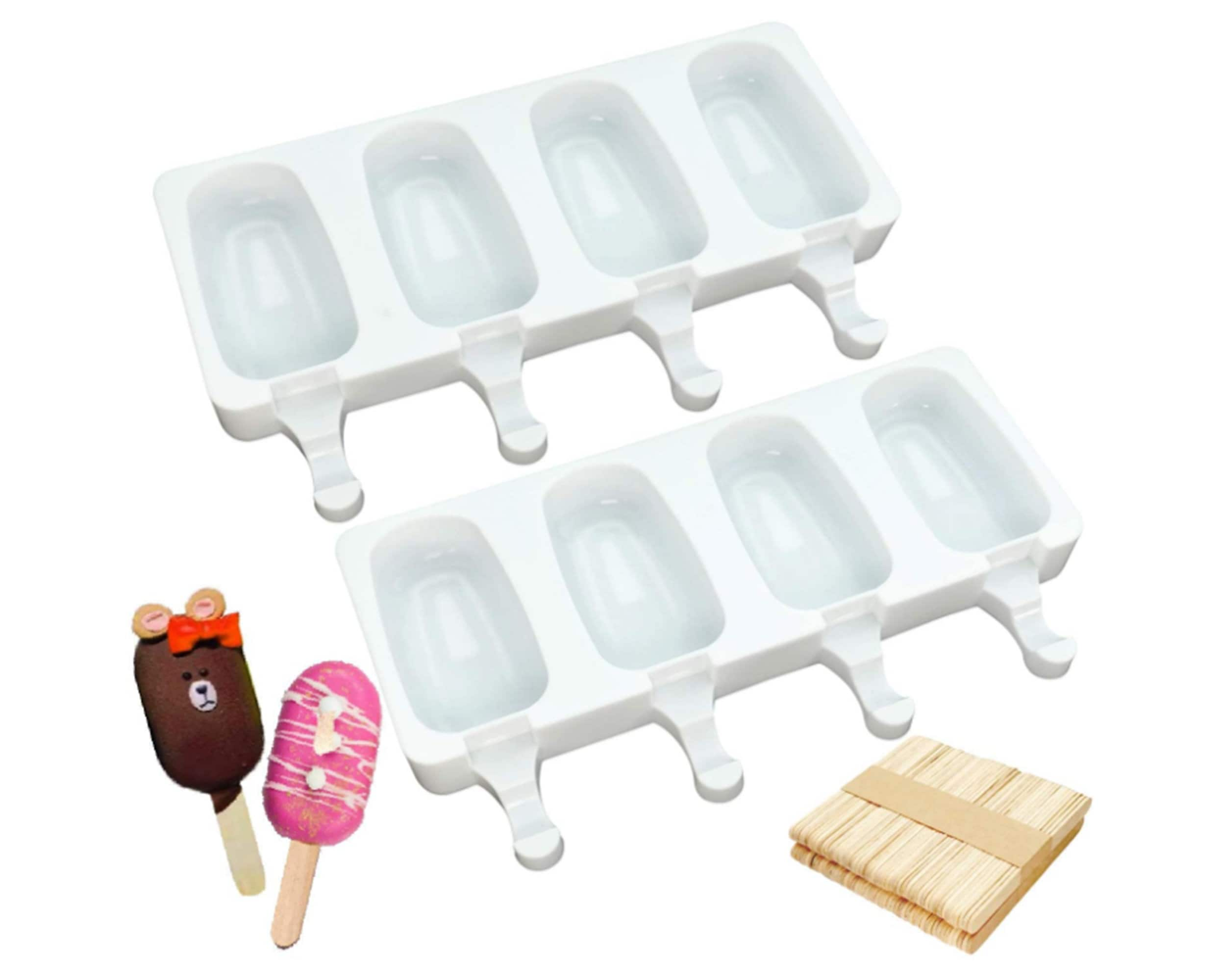 Wholesale Ice Cream Molds Popsicle Silicone Heart Shapes 4 Cavities Cake Cakesicle  Molds with 50 Wooden Sticks for Kids From m.