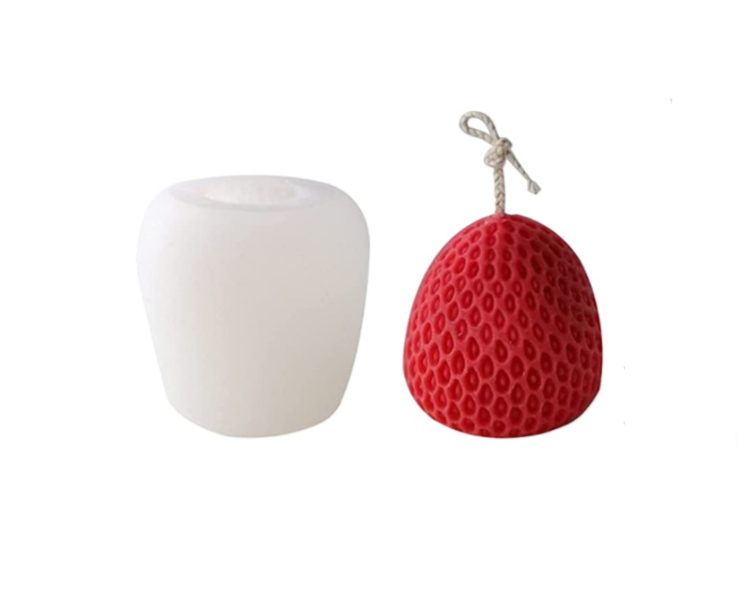 Strawberry Candle Mold, 3D Fruit Cake Decoration Baking Mold DIY Aromatherapy Candle Mold, Handmade Simulation Strawberry Resin Craft Mold