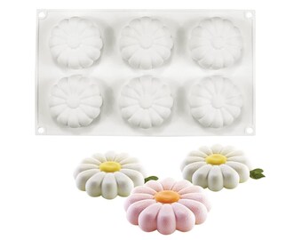 Stampo in silicone a forma di margherita: torta mousse, cioccolato, budino, produzione di sapone