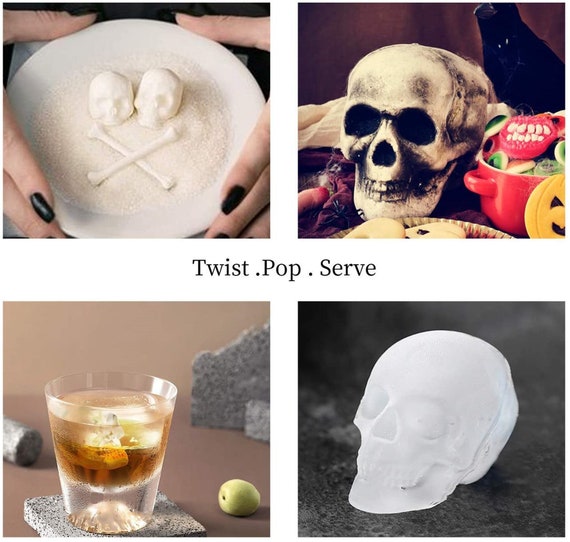 Extra Large 3D Skull Ice Cube Mold Silicone Ice Molds for Whiskey