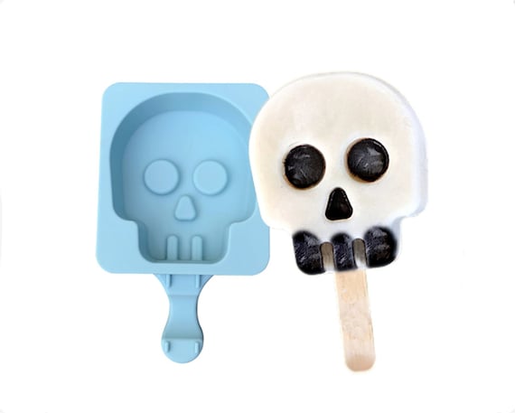 Silicone Ice Cream Mold, 3D Popsicle Bar Maker, Halloween Skull Ice Bar  Chocolate Candy Mould for Kids Adults Home With 20 Sticks 