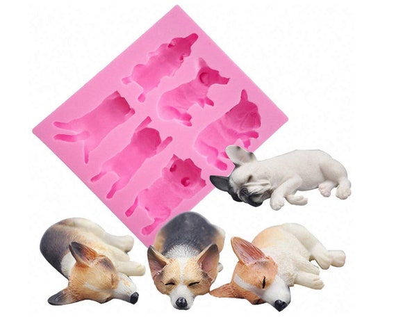 French Bulldog Ice Mold 4 Cavity Bulldog Dog Shape Ice Cube Molds