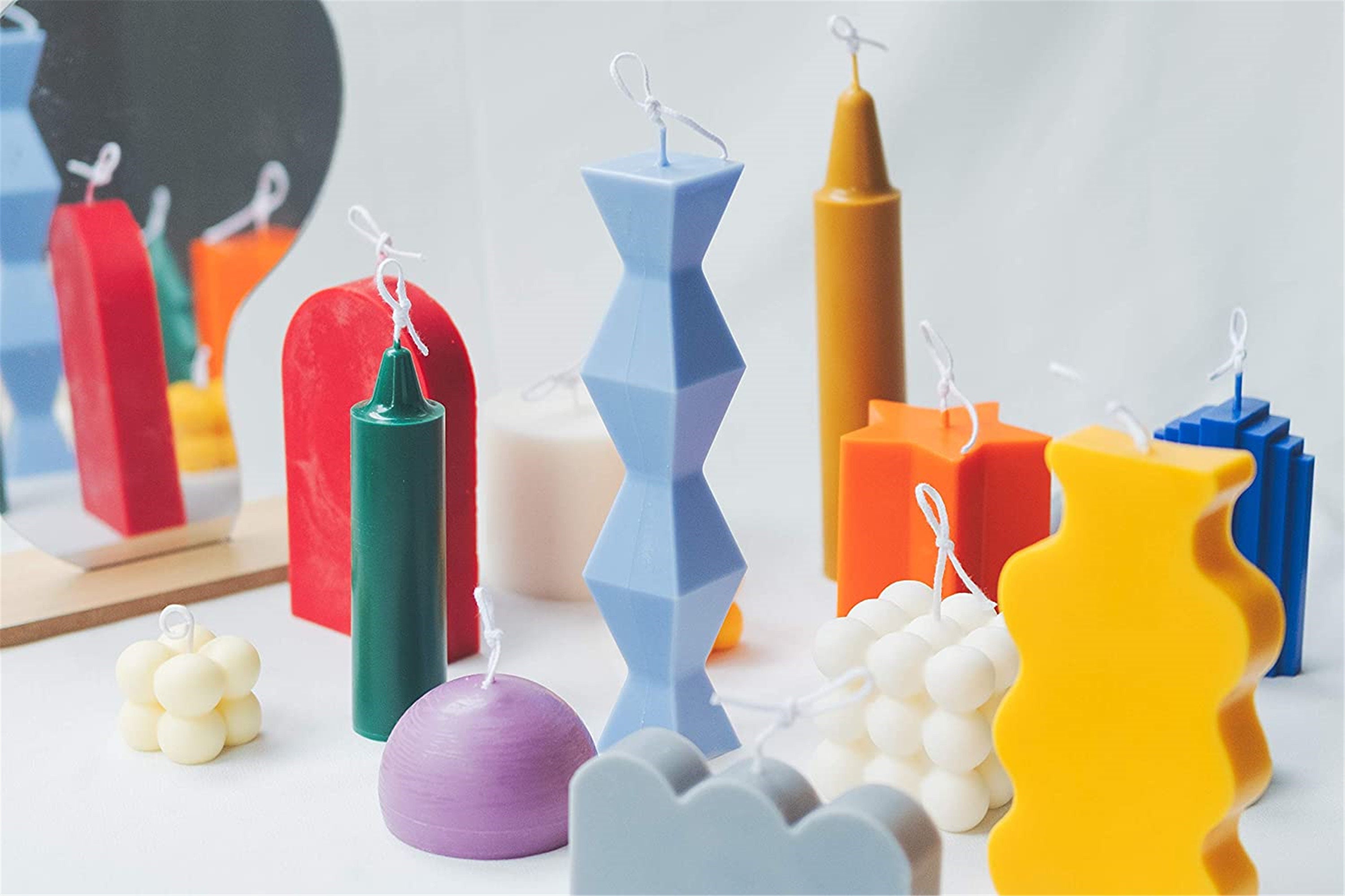 Stripe Pillar Candle Mold Lozenge Shape DIY Candle Making Etsy