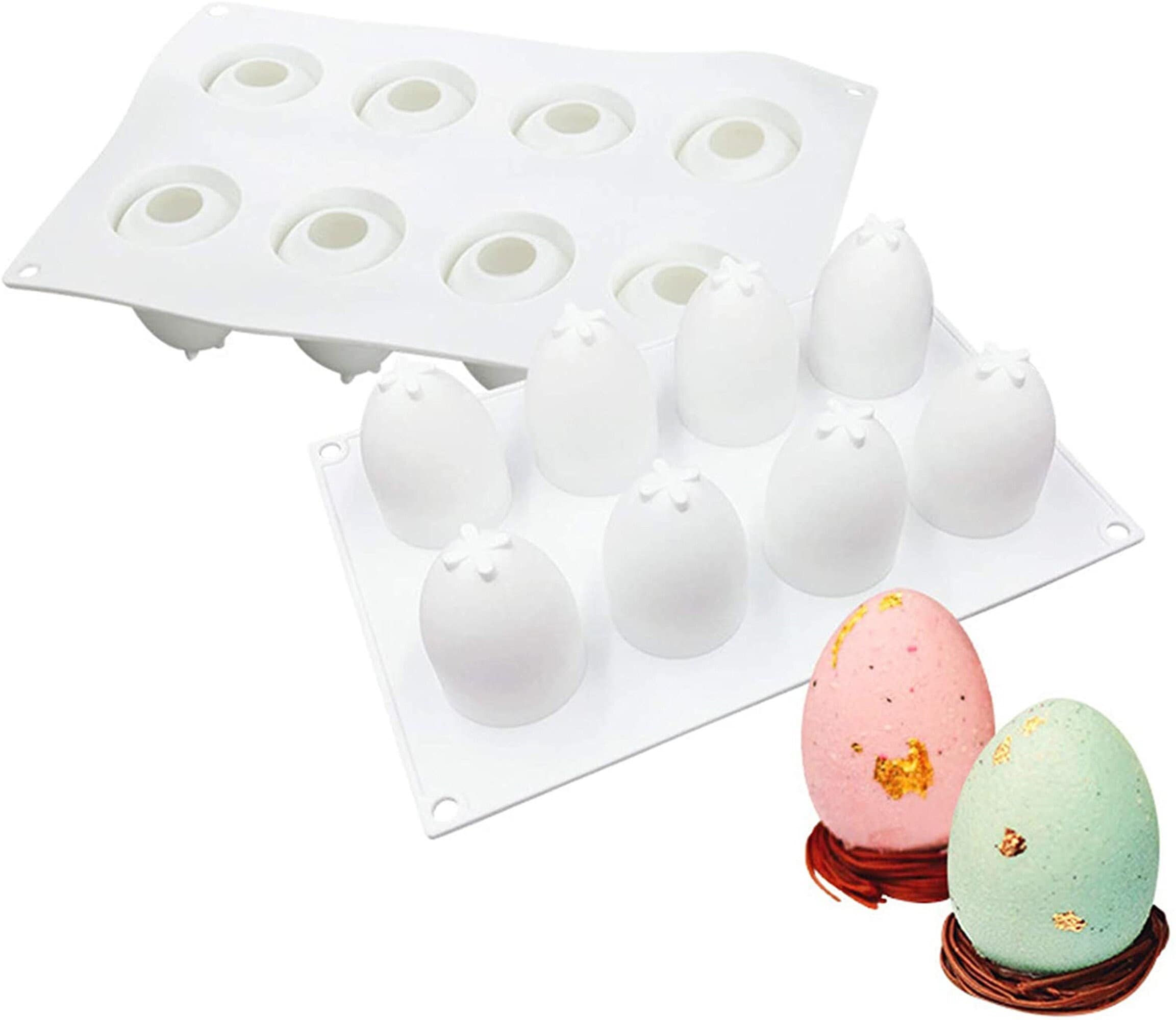Stampi per sapone in silicone, 2 pezzi Ocean Wave fatti in casa fai-da-te Stampo per sapone in silicone Stampo per cupcake Stampo per muffin, 4 cavità Sapone per stampi Forniture