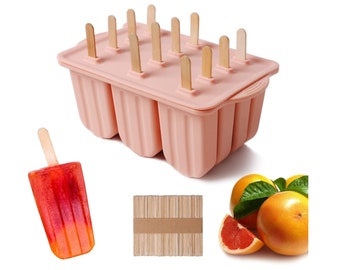 Popsicle Molds, cakesicle molds,Silicone Popsicle Molds, popsicle mold 12 Pieces 50 Popsicle Sticks (Random Color)
