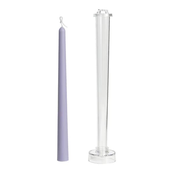 Tall Taper Candle Mold: Clear Plastic Candlestick Making (2.2 x 25cm)