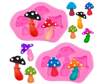 Mushroom Silicone Mold (2 Pieces): Candy, Chocolate, Cake Decoration, Clay Ornament Mould