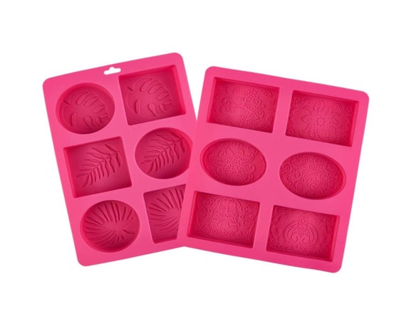 Large Round Soap Molds Silicone Shapes - 2Pcs Silicone Soap Molds for Soap  Making Homemade Soap Making Kit Chocolate Molds Jello 12 Cavity Bath Bomb