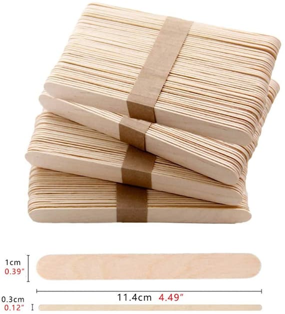 50pcs Chocolate Ice Cream Sticks Natural Wood Popsicle Cakesicle Stick For Silic