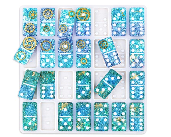 Resin Casting Domino Silicone Molds for Epoxy Resin Silicone Domino Molds  28 Cavities Game Molds for Resin Casting Personalized Dominoes 