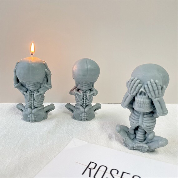 3D Skull Candle Soap Mold, Candle Molds for Candle Making, Skull Resin  Molds Silicone, DIY Skeleton Casting Mold Chocolate, Soap, Candy 