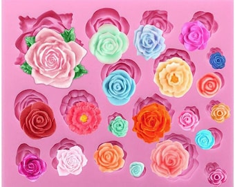 Rose Silicone Mold: Flower Fondant, Chocolate, Cake Decoration, Clay Crafting
