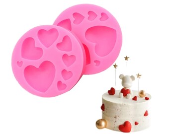Heart Silicone Molds: Chocolate, Candy, Cake Decoration, Clay Craf Making - 2 Piece Set