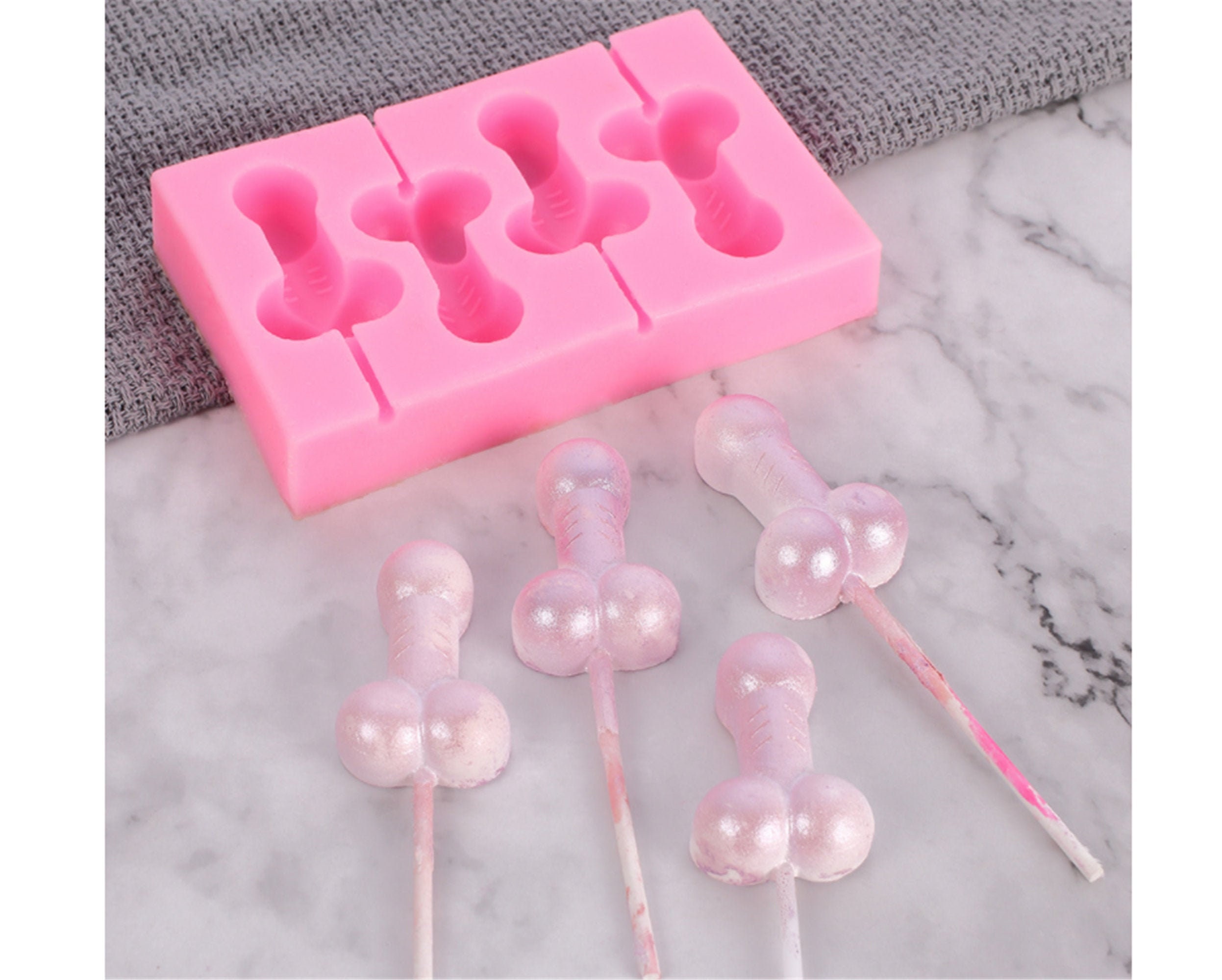 8 Capacity Silicone Star Lollipop Mold Stick Baking Hard Candy DIY Mould  Tray