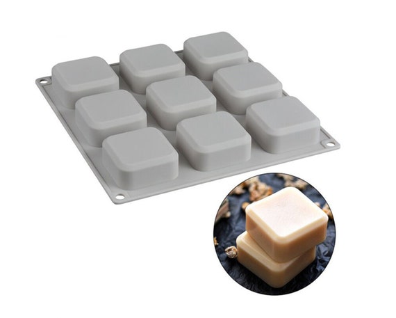 Silicone Soap Molds 9 Cavities Square Soap Mold DIY Handmade Silicone  Baking Mold Cake Pan for Soap Making, Ice Making, Pudding 