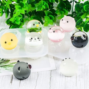 Moldes de resina de animales pequeños, molde de silicona, fundición epoxi para fabricación de colgantes de joyería DIY, artesanías hechas a mano con efecto esmerilado