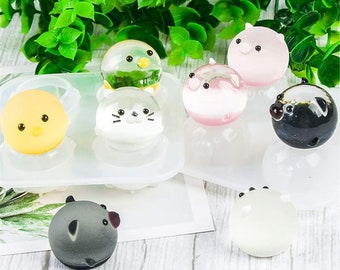 Small Animal Resin Molds Silicone Mold Epoxy Casting for DIY Jewelry Pendant Making Cute Handmade Crafts with Frosted Effect