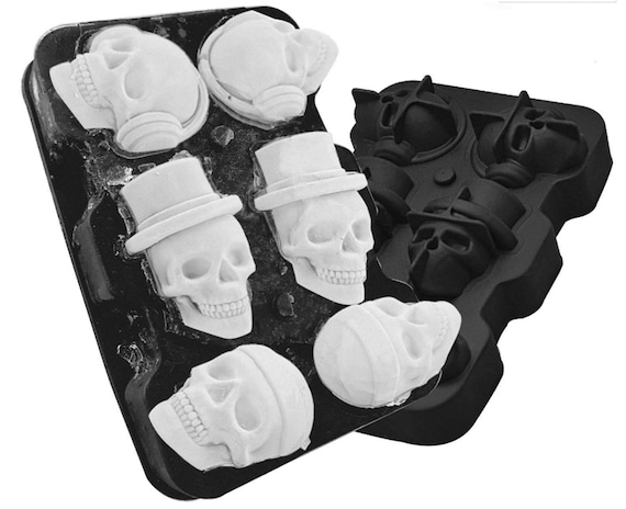 Halloween Skull Ice Molds Silicone Ice Cube Trays for Whiskey Cocktails and  Vodka With Lid -  Denmark