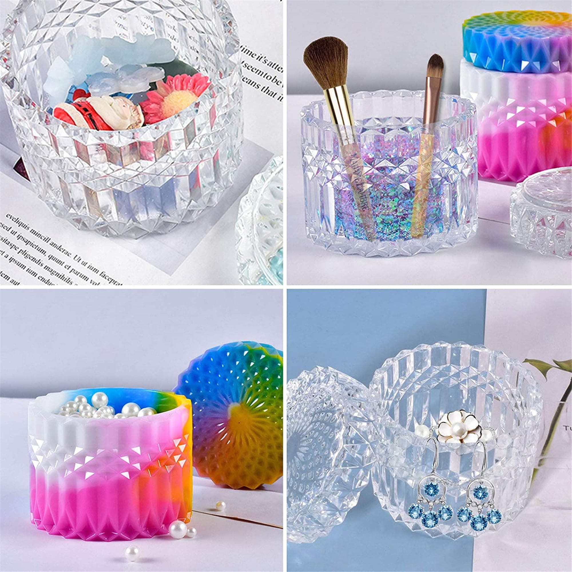 Box Resin Molds with Lids DIY Jewelry Jar Silicone Mold 3D Etsy